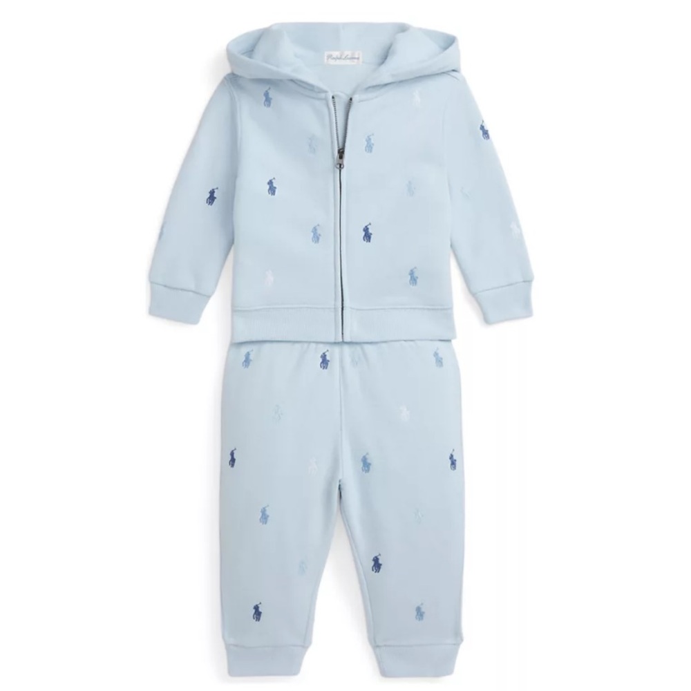 NWOT Ralph Lauren Baby Boys Polo Pony Fleece Hoodie & Pants Set, 3 months